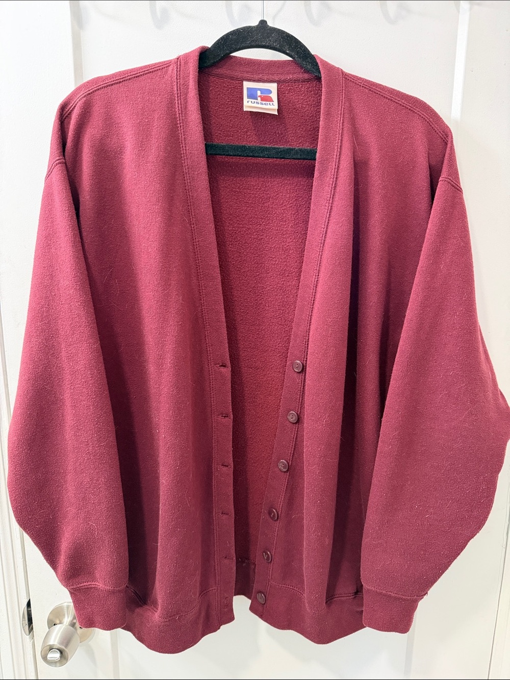 Famous Messer Creation’s Maroon Button-Up Cardigan